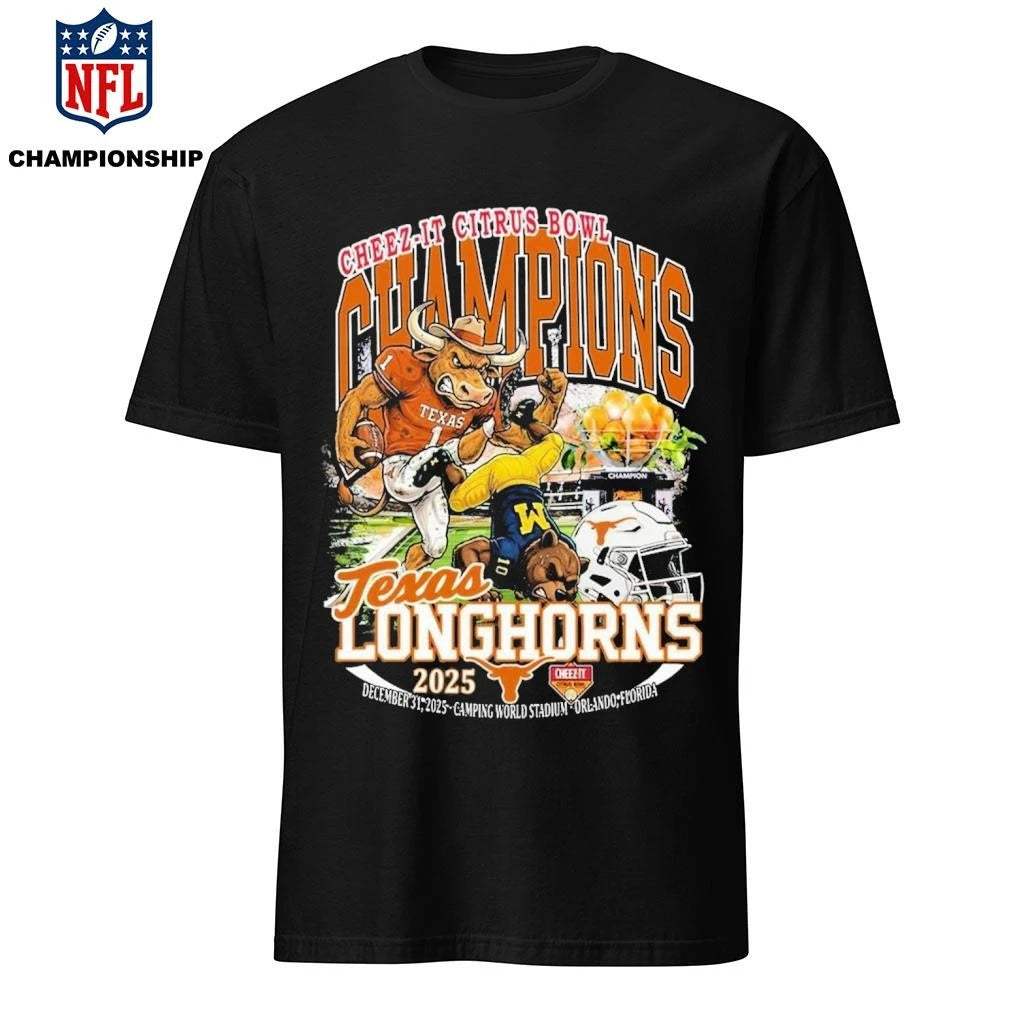 Texas Longhorn 2025-2026 Cheez-It Citrus Bowl Champions Celebrate Mascot Shirt