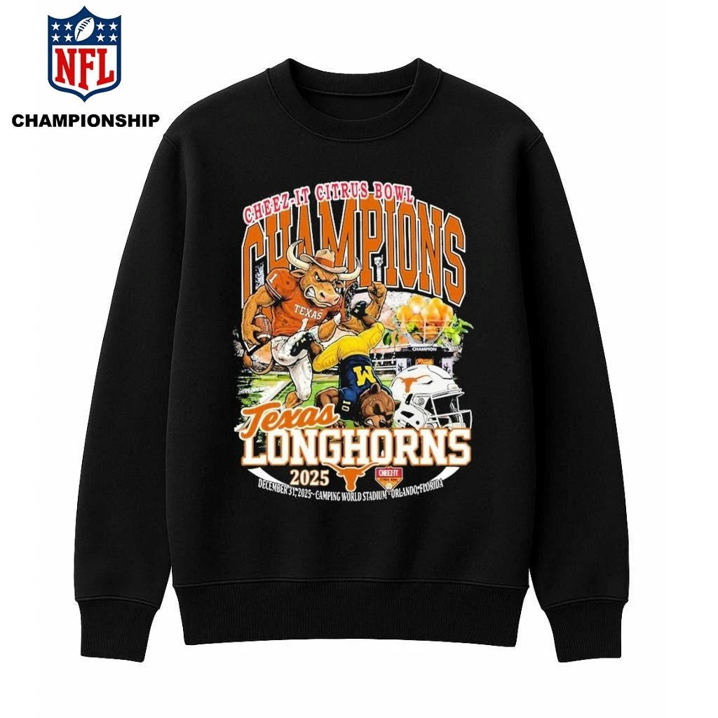 Texas Longhorn 2025-2026 Cheez-It Citrus Bowl Champions Celebrate Mascot Shirt