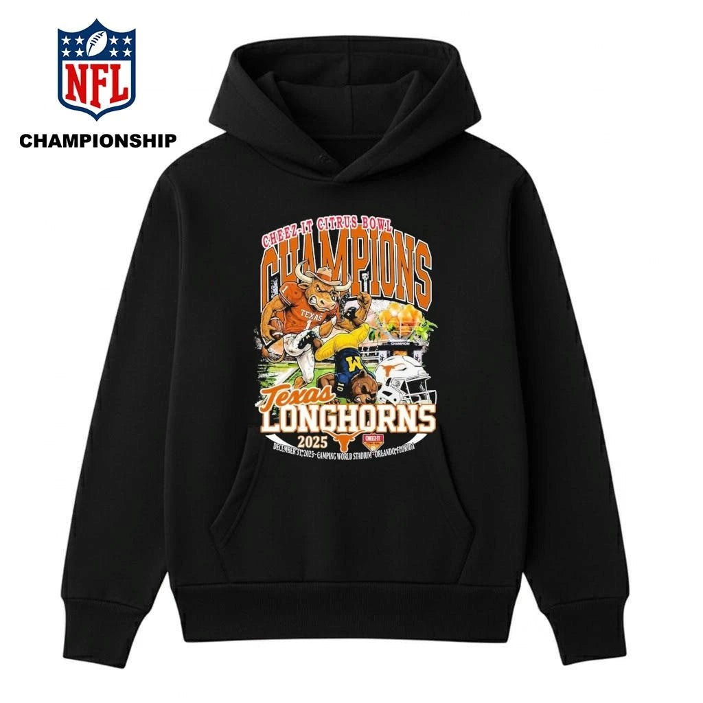 Texas Longhorn 2025-2026 Cheez-It Citrus Bowl Champions Celebrate Mascot Shirt