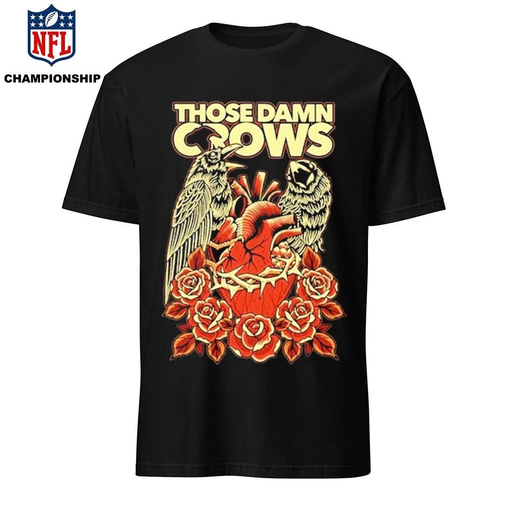 Those Damn Crows Heart &amp; Roses Crow Shirt