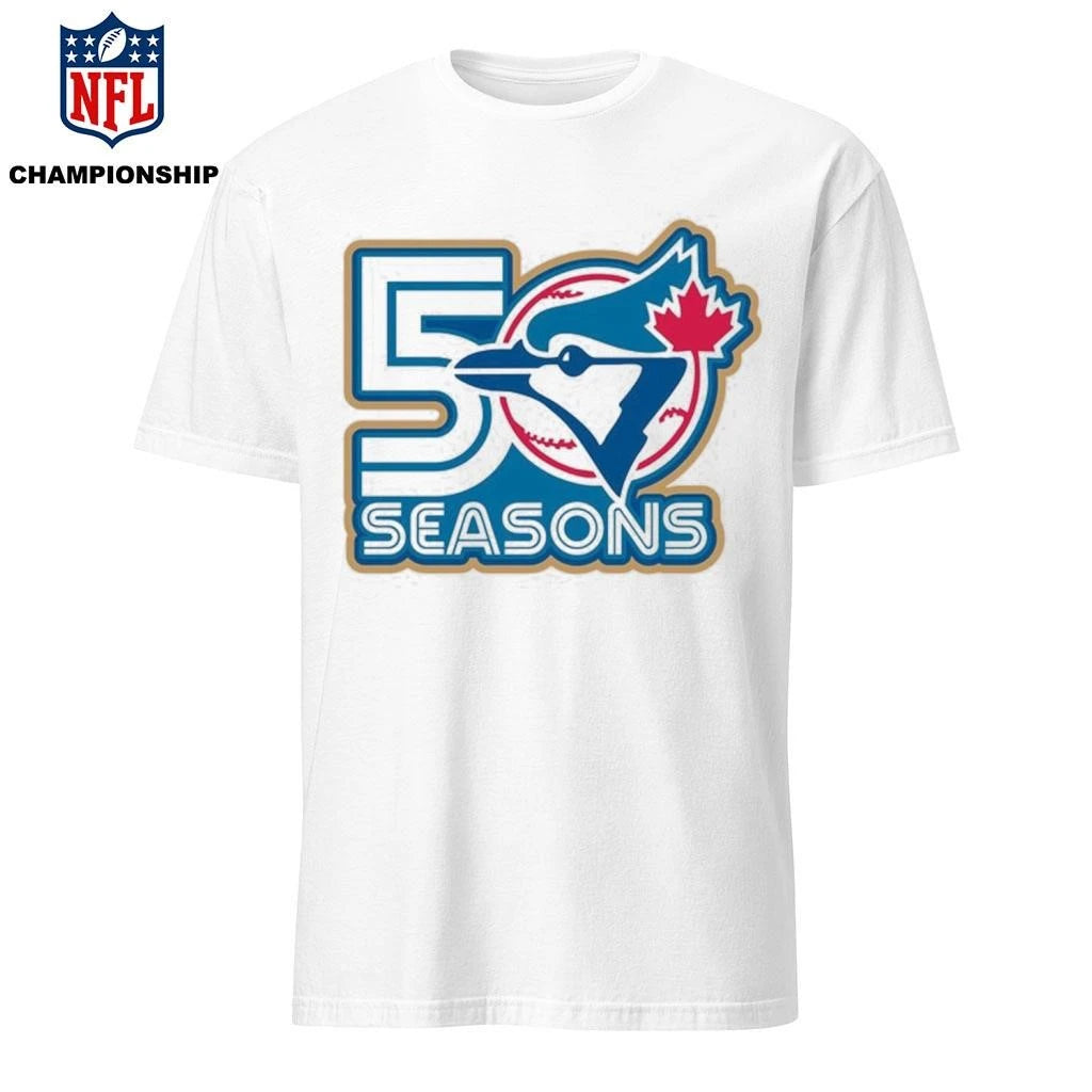 Toronto Blue Jays unveil their logo for the team’s 50th season shirt