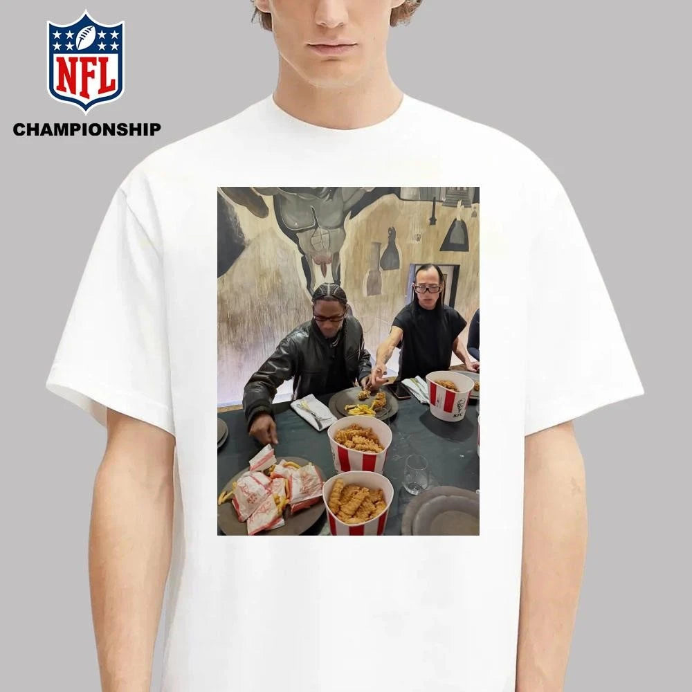 Travis Scott And Rick Owens Eating KFC Together Photo Shirt