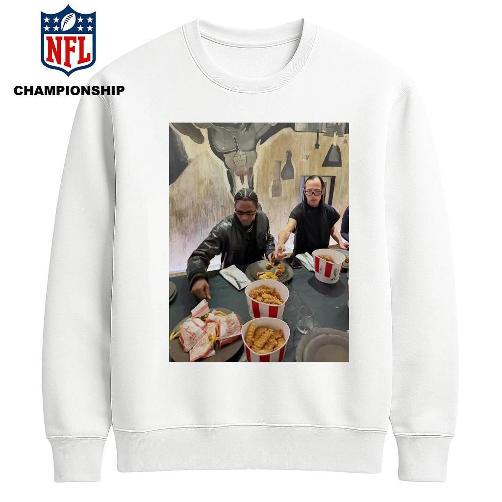 Travis Scott And Rick Owens Eating KFC Together Photo Shirt