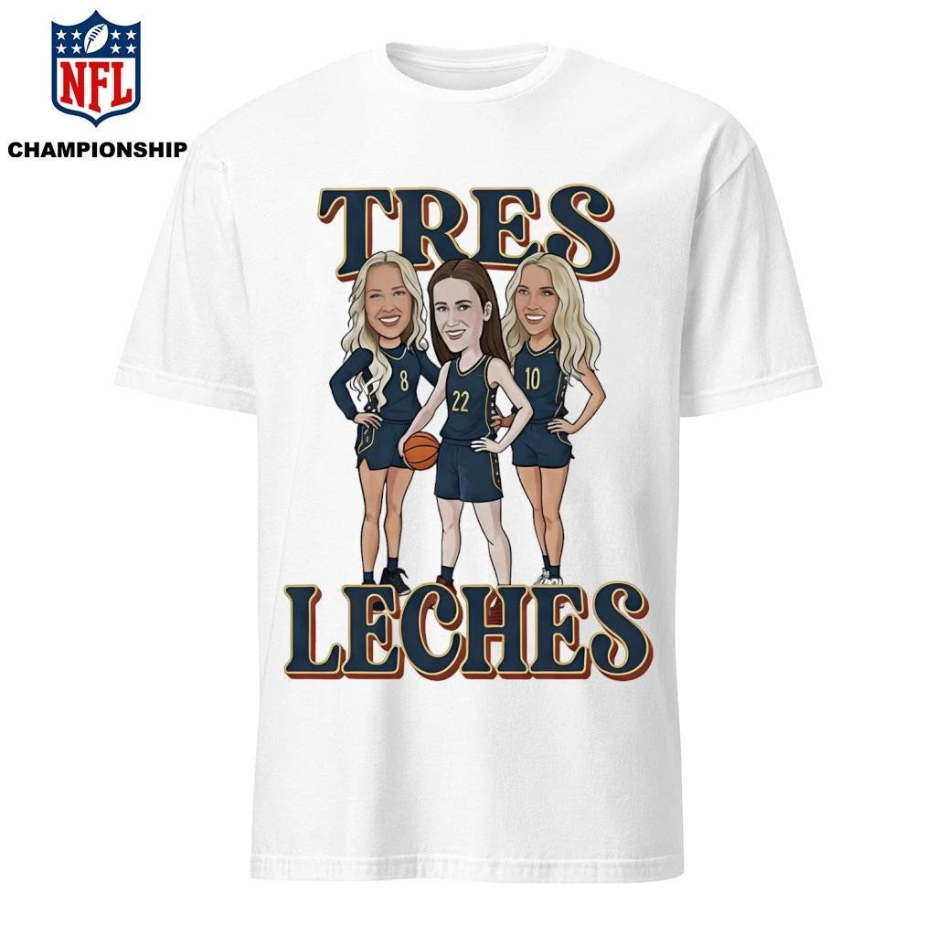 Tres Leches Caitlin Clark Kristy Wallace Kelsey Mitchell Team Indiana Fever WNBA White Shirt