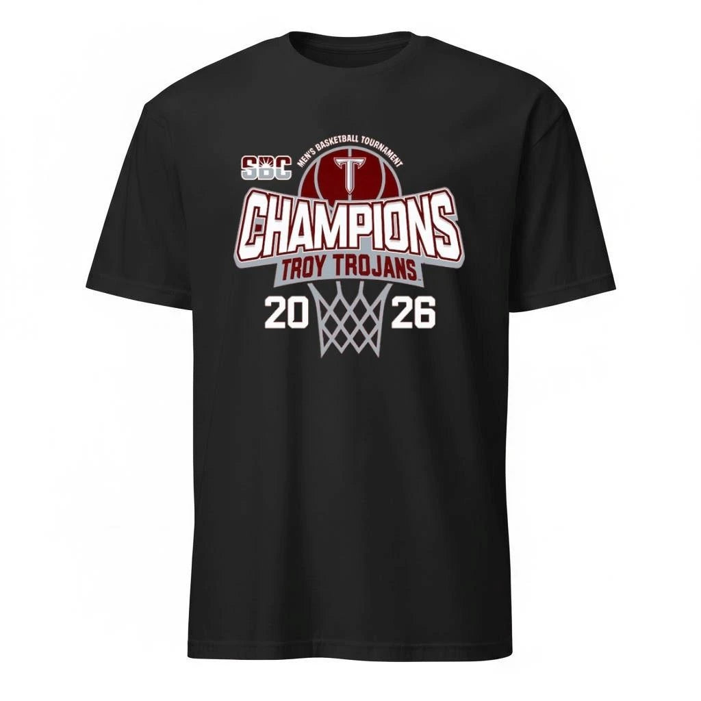 Troy Trojans 2026 Sun Belt Men’s Basketball Tournament Champions Shirt