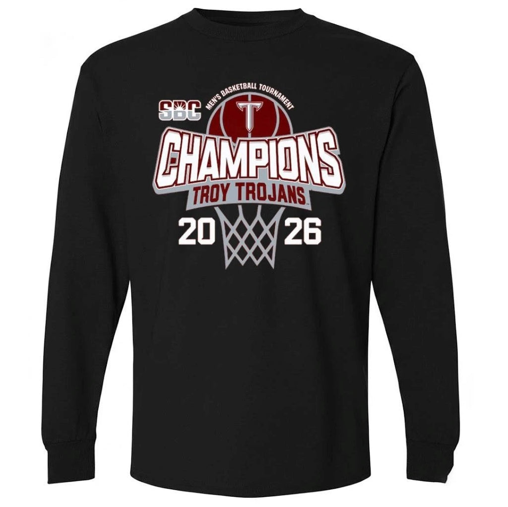 Troy Trojans 2026 Sun Belt Men’s Basketball Tournament Champions Shirt