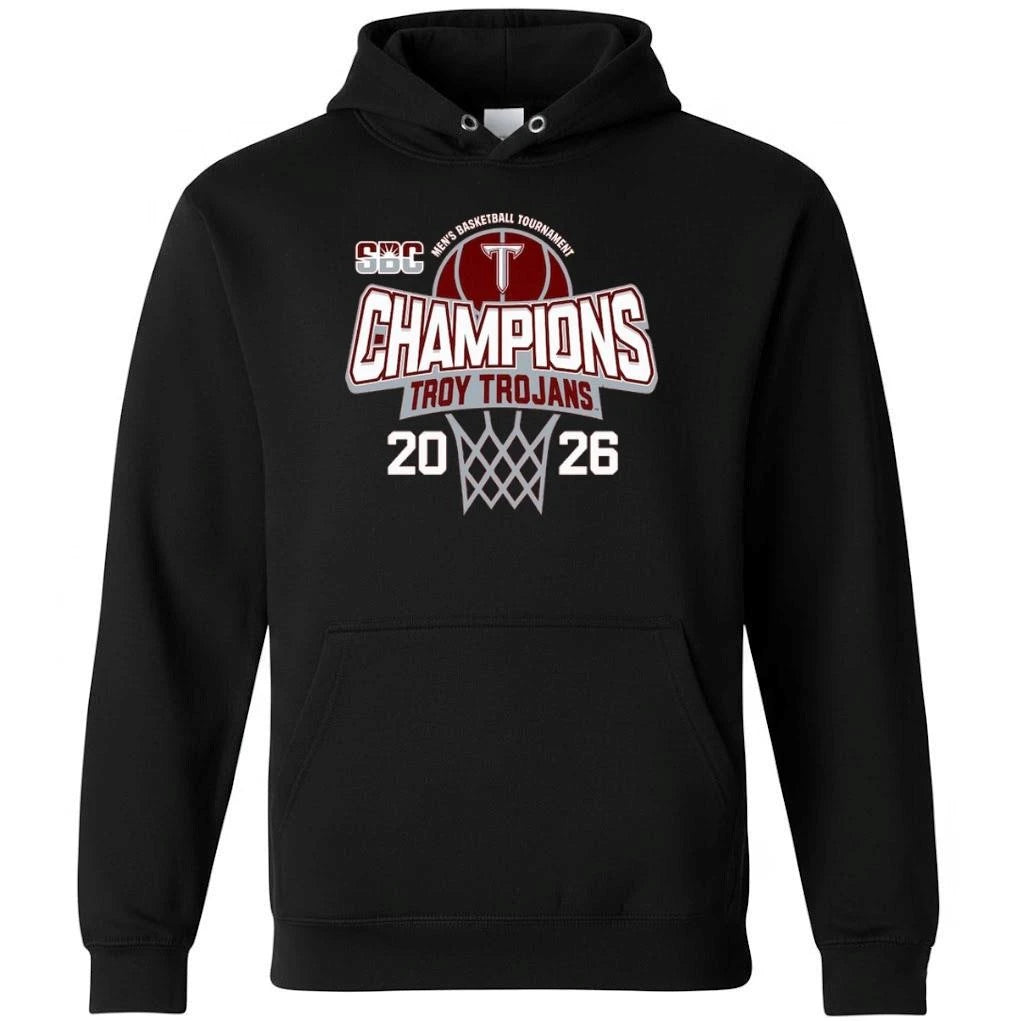 Troy Trojans 2026 Sun Belt Men’s Basketball Tournament Champions Shirt
