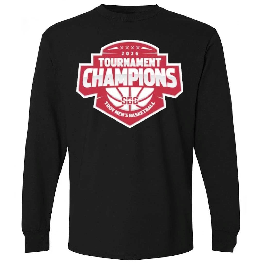 Troy Trojans Champions 2026 Sun Belt Conference Men’s Basketball Tournament Logo Shirt
