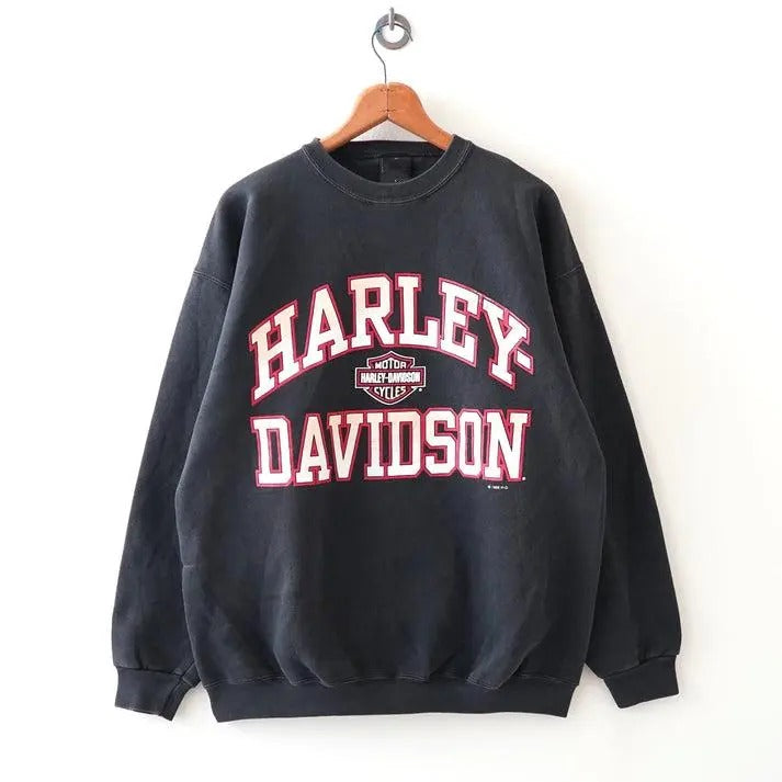 Classic 90s Harleyy Davidsoon sweatshirt/hoodie/tshirt, Step Into the Motorcycle World, Biker sweatshirt, Letter Graphic...