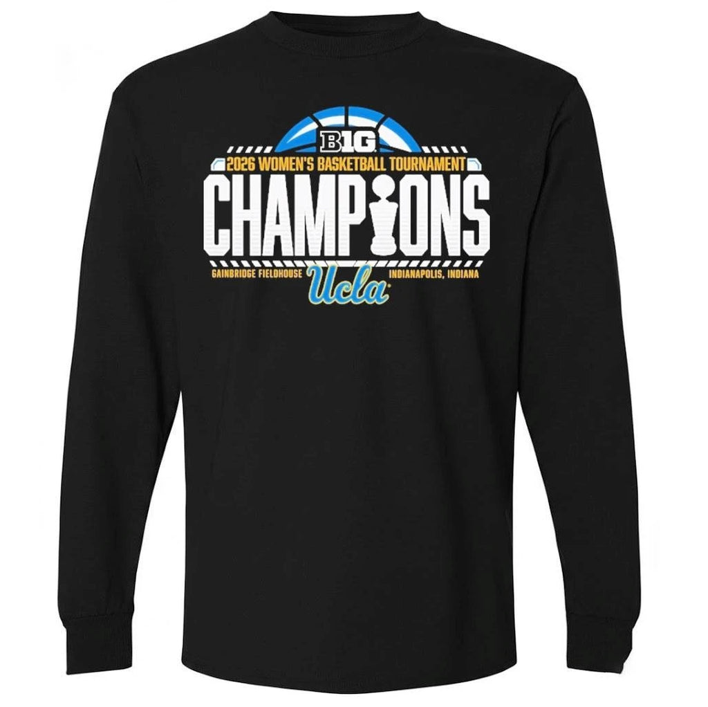 UCLA Bruins Black Blue 84 2026 Big Ten Women’s Basketball Tournament Champions Short  Shirt
