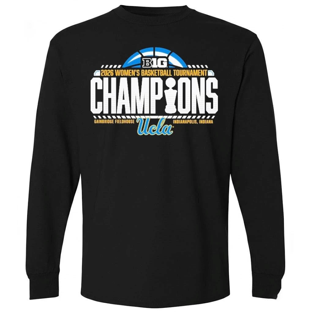 UCLA Bruins Black Blue 84 2026 Big Ten Women’s Basketball Tournament Champions Short  Shirt