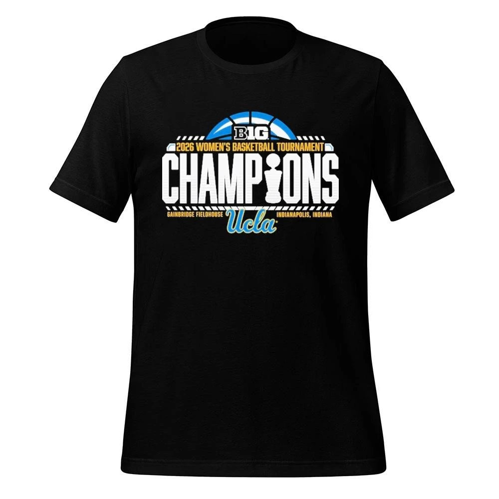 UCLA Bruins Black Blue 84 2026 Big Ten Women’s Basketball Tournament Champions Short  Shirt