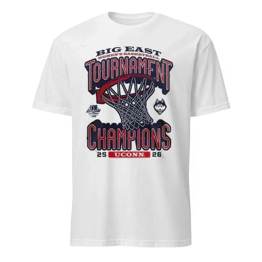 UConn Huskies Women’s Basketball 2026 BIG EAST Tournament Champions 2 Sides Shirt