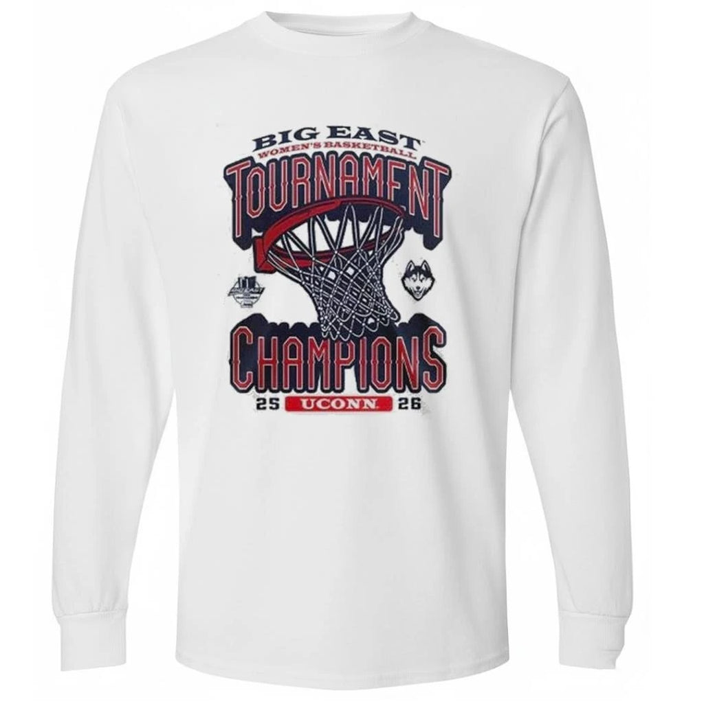 UConn Huskies Women’s Basketball 2026 BIG EAST Tournament Champions 2 Sides Shirt