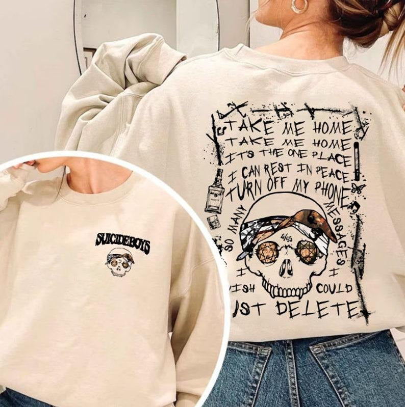 $uicideBoys Skeleton 2 Side Sweatshirt, SBoys Now The Moon's Rising Album Womenswear T-Shirts, Hoodie | HypeDripTees.com