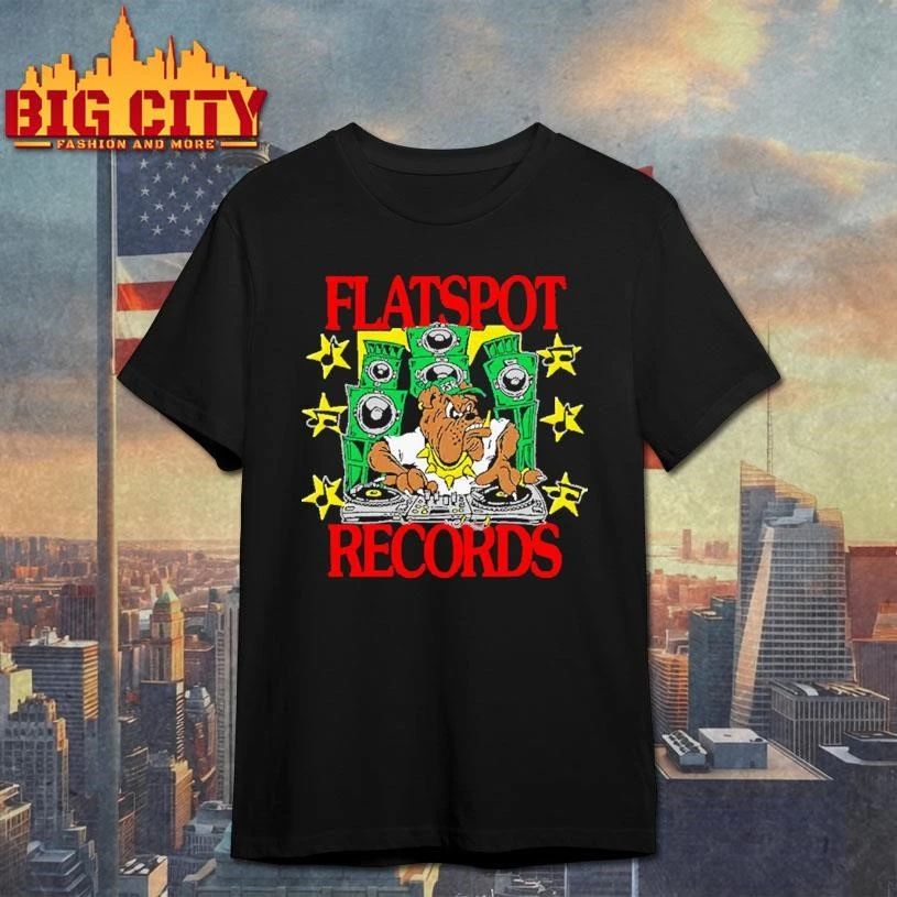 Flatspot Records DJ Bulldog Hardcore Punk Music Black Shirt