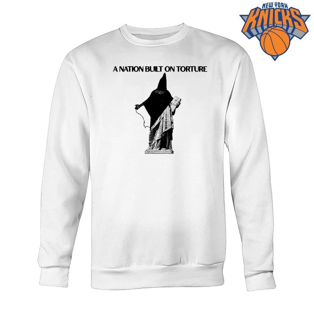 A Nation Built On Torture Historical Political Statement Dark Art Graphic Shirt