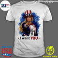 Uncle Sam Sophie Cunningham I Want You USA Flag Tee Shirt