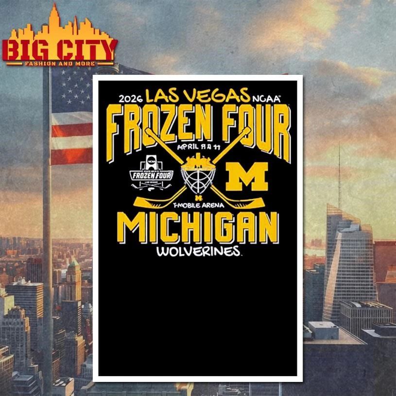 Michigan Wolverines Men’s Hockey 2026 NCAA Frozen Four Vegas Hockey Mask College Shirt