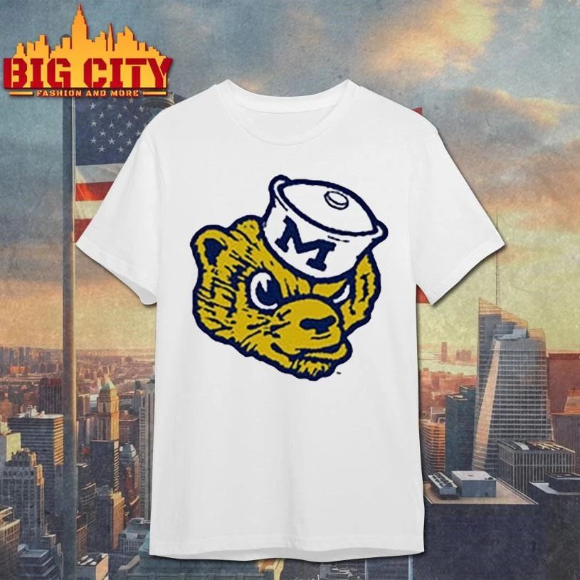Michigan Wolverines Champion Powerblend Vault Oatmeal Logo Shirt
