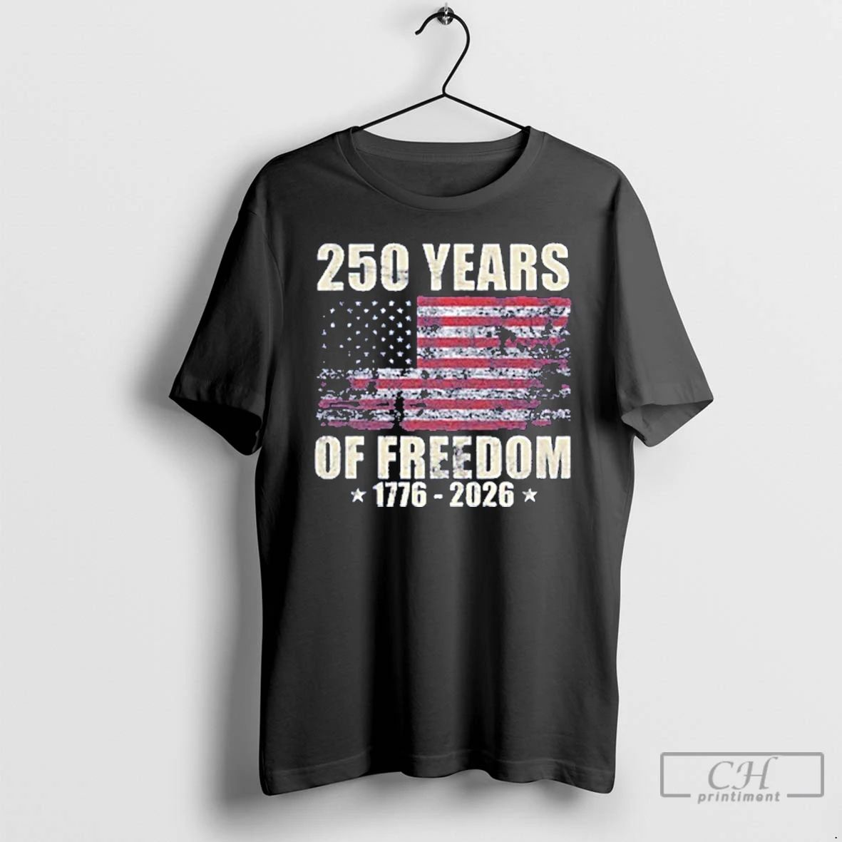 Classic 250 Years Of Freedom Usa Flag T Shirts
