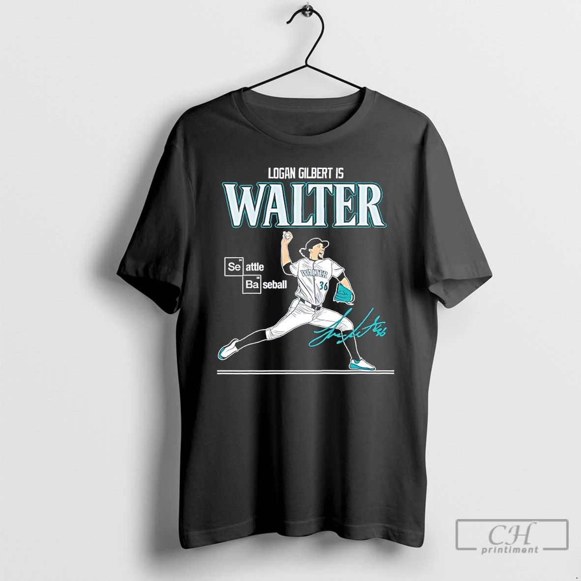 Classic Logan Gilbert Is Walter Seattle Mariners Baseball Signature T Shirts
