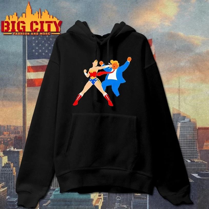Anti Trump Comic Style Design Patriotic Woman Political Parody Art Shirt