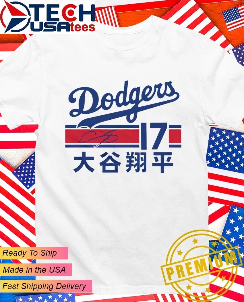 Los Angeles Dodgers Shohei Ohtani No. 7 Japanese signature shirt
