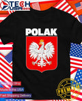 Otis wearing Polak logo shirt
