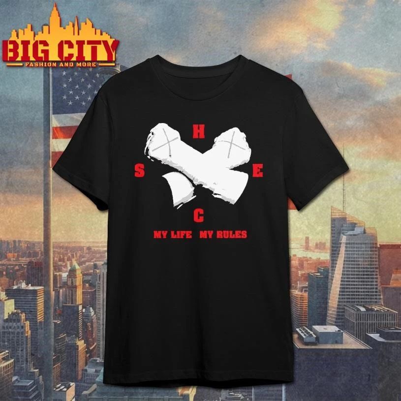 Straight Edge Hardcore Punk Crossed Fists My Life My Rules SHCE Graphic Shirt