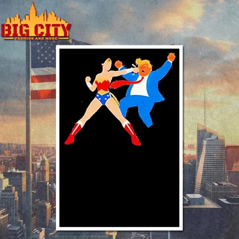 Anti Trump Comic Style Design Patriotic Woman Political Parody Art Shirt