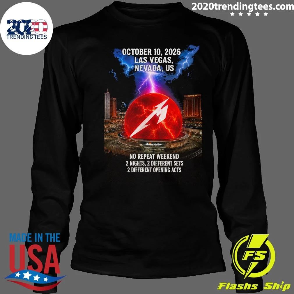 Metallica M72 October 10, 2026 Las Vegas, Nevada, US No Repeat Weekend 2 Nights, 2 Different Sets 2 Different Opening Acts Shirt
