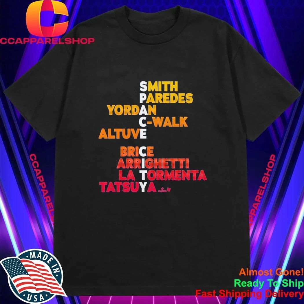 Houston Baseball Smith Paredes Yordan C Walk Altuve Brice Arrighetti La Tormenta Tatsuya Space City Names 2026 Shirt