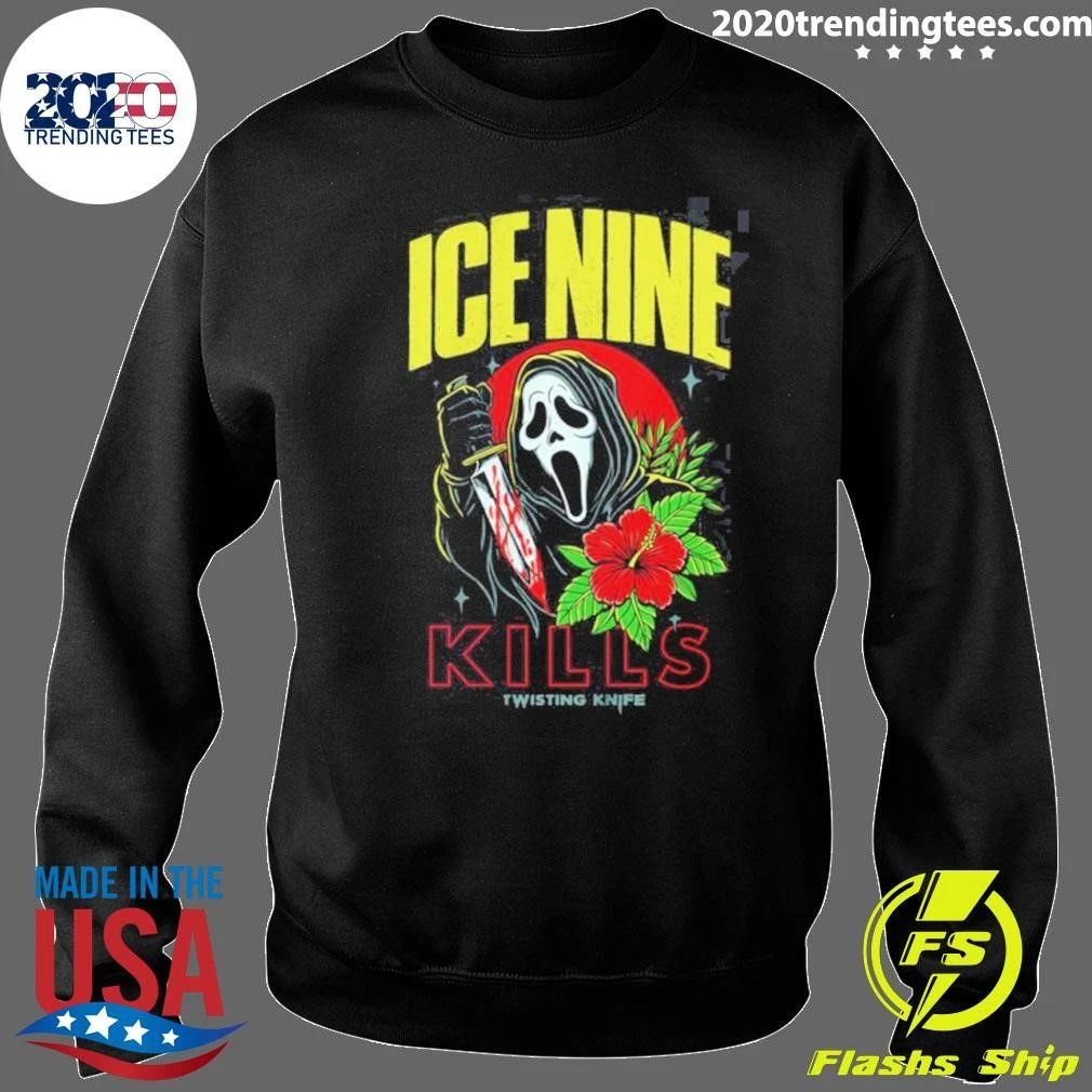 Ice Nine Kills Summer Of Silence 2026 Collection Ghostface Twisting Knife Aloha Sidney Tee Shirt