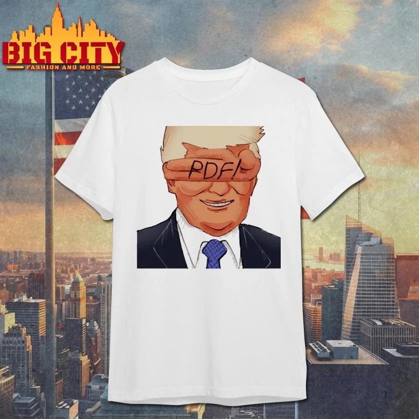 Funny Trump PDF Blindfold Political Cartoon Meme Shirt