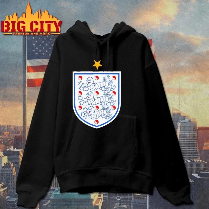 Three Lions Michelin Man Yin Yang Crest Orange Football Shirt