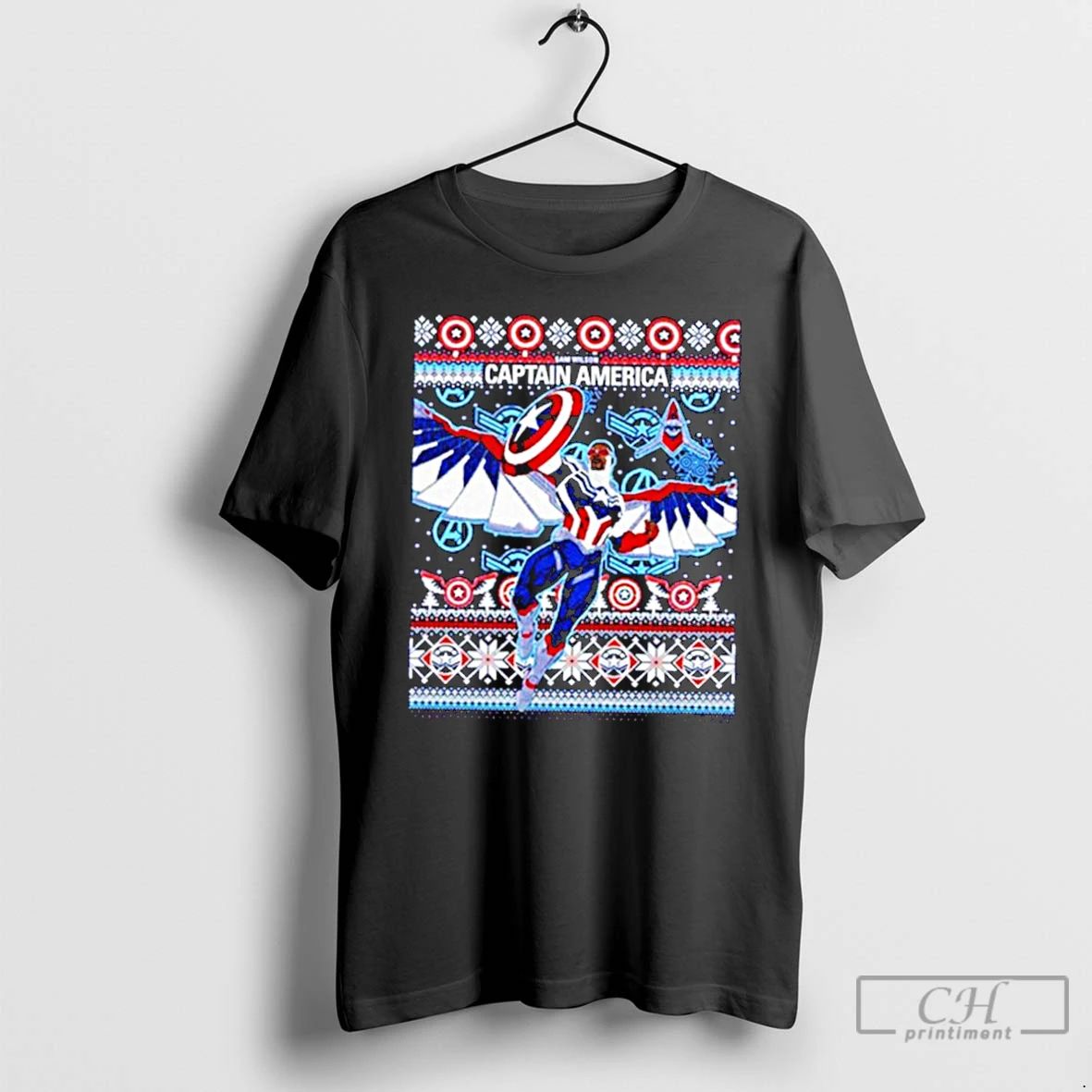 Classic Captain America Sam Wilson Ugly Xmas Holiday T Shirts
