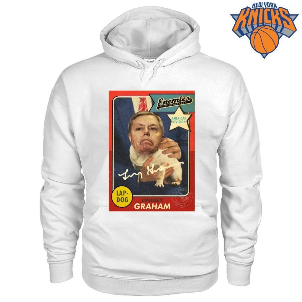 Enemies Of Democracy Lindsey Graham Lapdog Political Satire Vintage Baseball Card Shirt