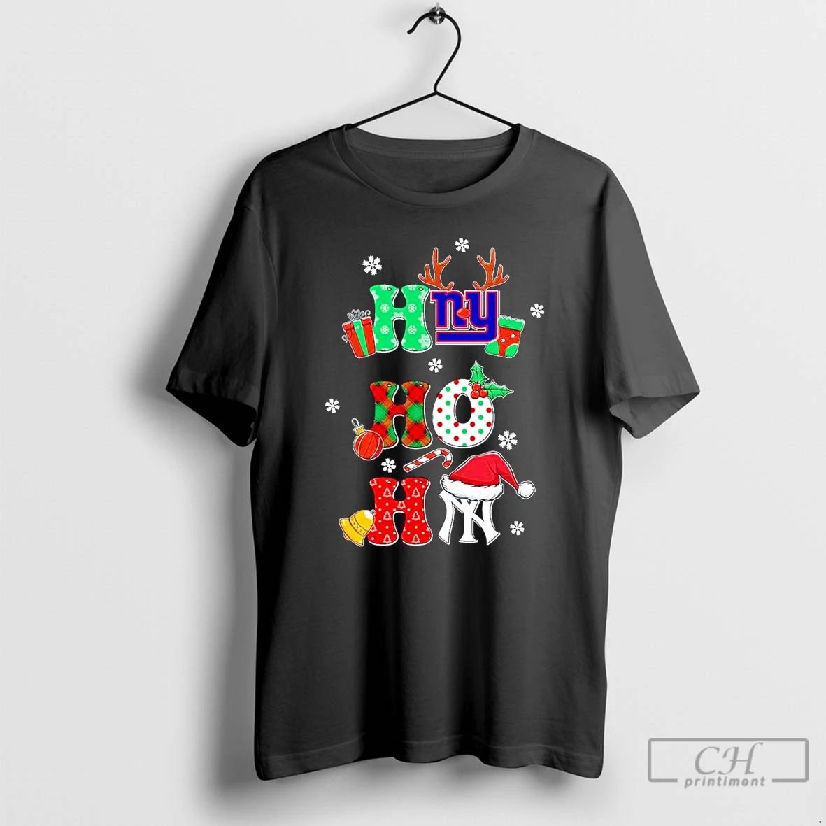 Classic Ny Sports Teams Giants And Yankees Ho Ho Ho Christmas T Shirts