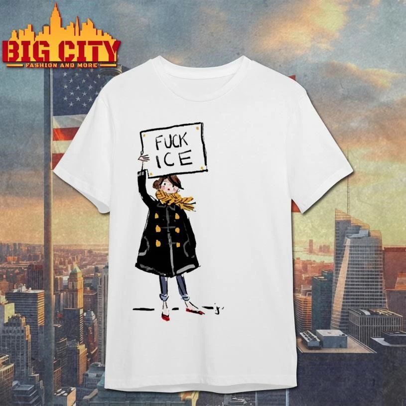 Protest Girl Holding Fuck Ice Political Statement Activism Shirt