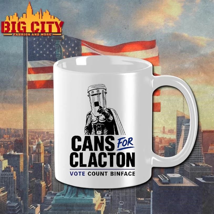 Cans For Clacton Vote Count Binface Funny Bin-Head Political Campaign Graphic UK Election Parody T Shirt