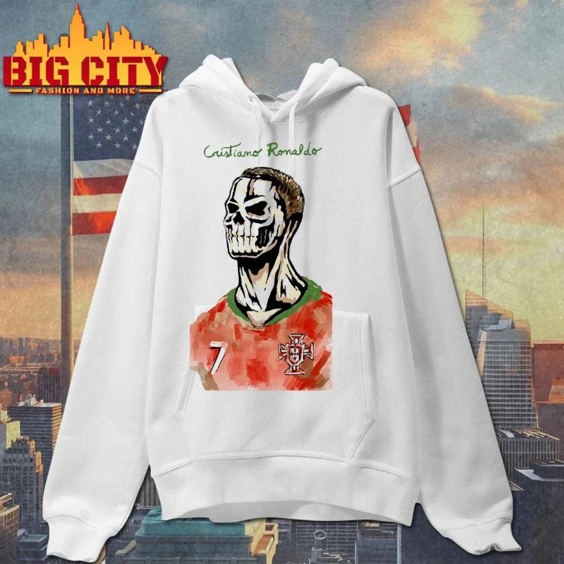 Cristiano Ronaldo Portugal Skull Graphic Streetwear Shirt