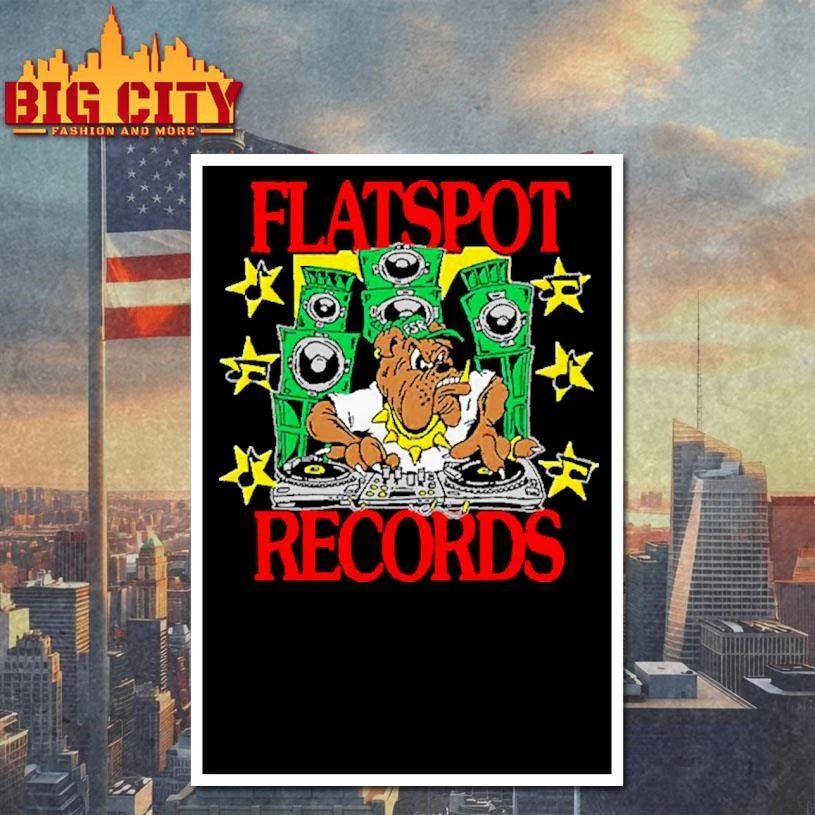 Flatspot Records DJ Bulldog Hardcore Punk Music Black Shirt