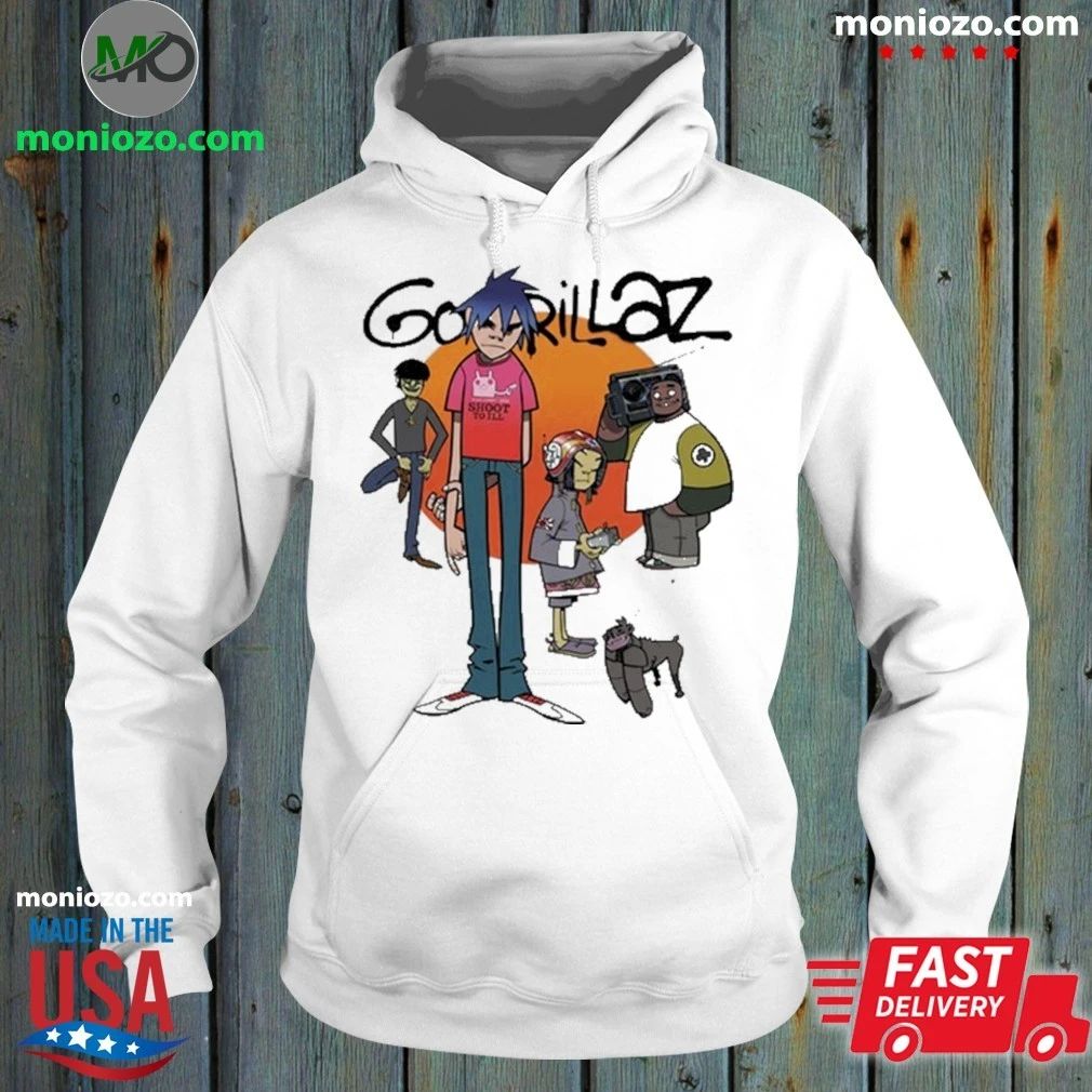Original Gorillaz Cartoon Band Members 2026 Vintage Graphic White T-Shirt