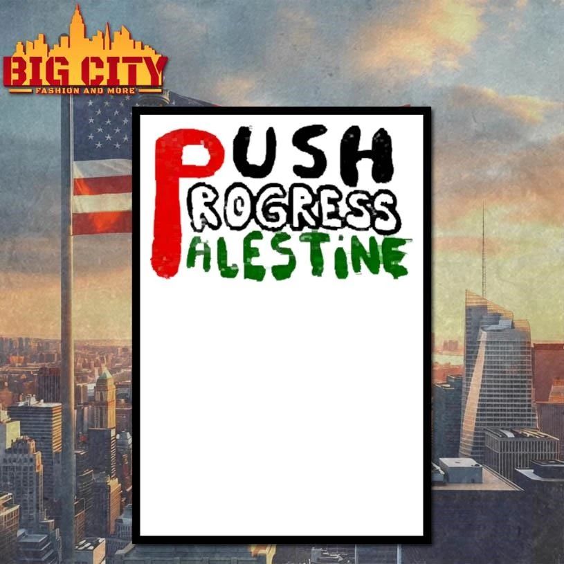 Push Progress Palestine Typography Red Black Green Graphic shirt