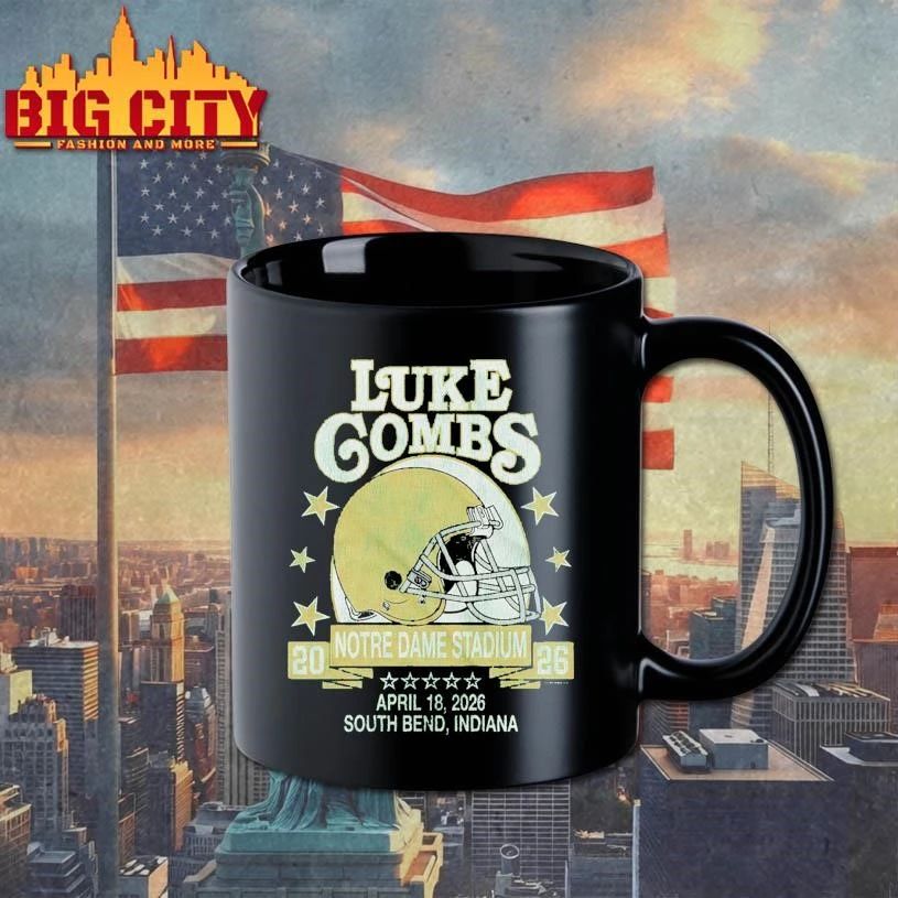 Luke Combs South Bend Indiana 2026 Tour Merch Tee At Notre Dame Stadium April 18 2026 Notre Dame Fighting Irish Helmet Shirt