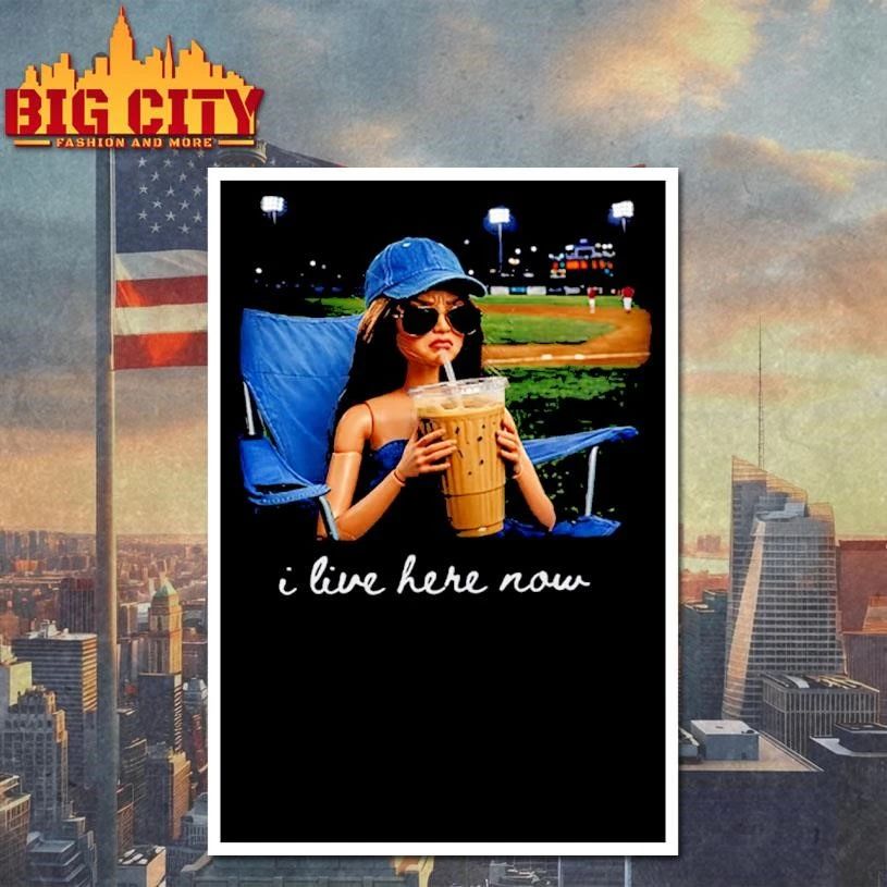 I Live Here Now Doll Funny Ballfield Dark Shirt