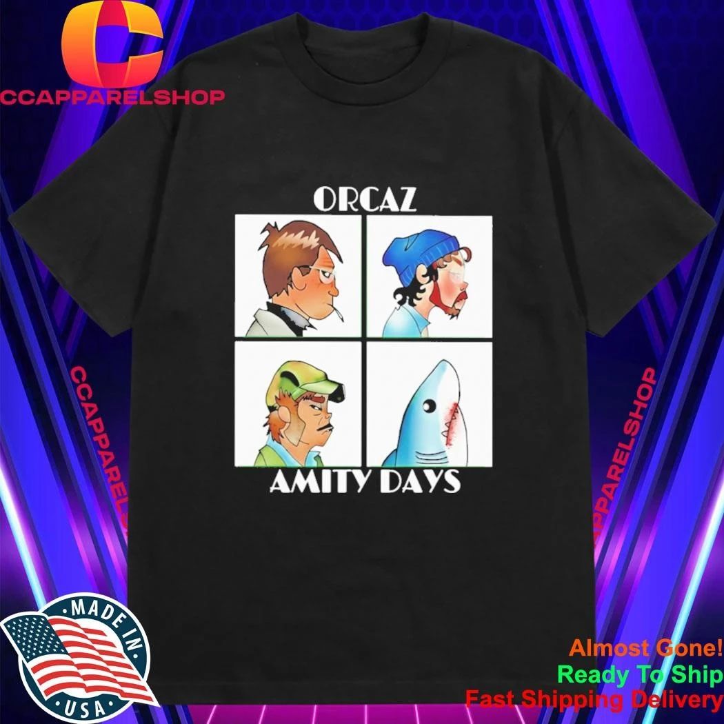 Orcaz Amity Days Demon Days And Jaws Parody Shirt