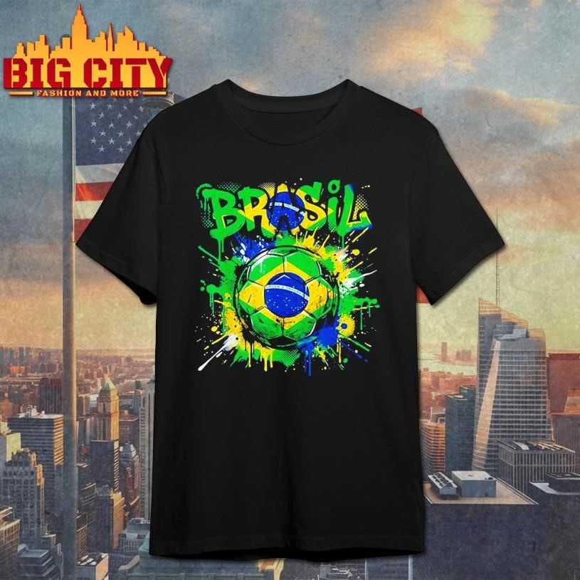 Brazil Football Soccer Player Flag Graffiti Father’s Day Shirt