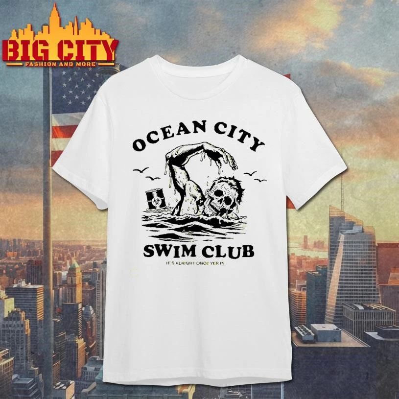 Ocean City Swim Club Zombie Toxic Waste Toxic Avenger Biohazard Mutant Mutant Swimming shirt